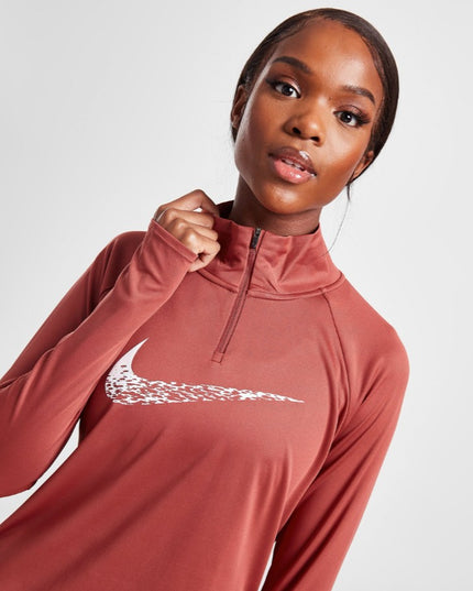 Nike Swift Dri-FIT Swoosh Run Mdlyr DM7769-691 Kadın Siyah Koşu Uzun Kollu Top Kadın Sweatshirt