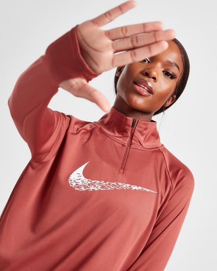Nike Swift Dri-FIT Swoosh Run Mdlyr DM7769-691 Kadın Siyah Koşu Uzun Kollu Top Kadın Sweatshirt