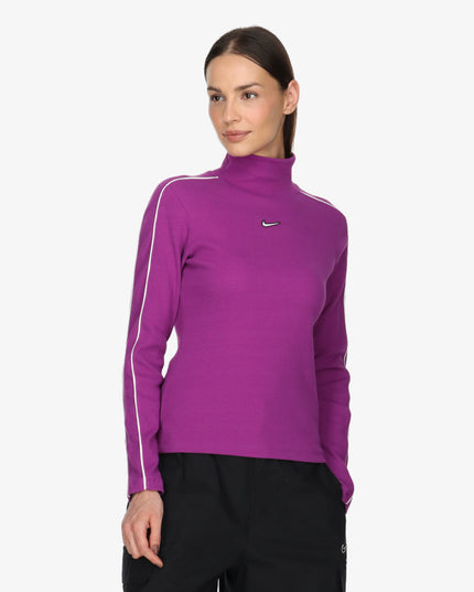 Nike W NSW LS Top Mock SW Kadın Spor Üst Uzun Kollu Tişört FV4990-505